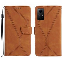 Peněženkové pouzdro Embossing Pattern Stitchy case hnědé – Xiaomi Redmi Note 12S | Levné Kryty | Levné Kryty | Levné Kryty