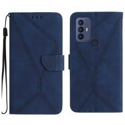 Peněženkové pouzdro Embossing Pattern Stitchy case modré – TCL 305 / 306 / 30 SE / 30E | Levné Kryty | Levné Kryty | Levné Kryty
