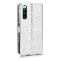 Alternative view of Peněženkové pouzdro Honeycomb Dot Texture Case stříbrné – Sony Xperia 10 V