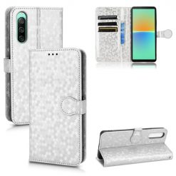 Peněženkové pouzdro Honeycomb Dot Texture Case stříbrné – Sony Xperia 10 V | Levné Kryty | Levné Kryty | Levné Kryty