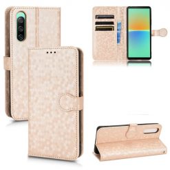 Peněženkové pouzdro Honeycomb Dot Texture Case zlaté – Sony Xperia 10 V | Levné Kryty | Levné Kryty | Levné Kryty