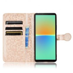 Peněženkové pouzdro Honeycomb Dot Texture Case zlaté – Sony Xperia 10 V | Levné Kryty | Levné Kryty | Levné Kryty