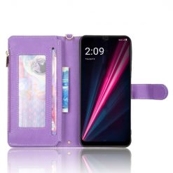 Peněženkové pouzdro Litchi Wallet case fialové – T Phone Pro / T Phone Pro (2023) | Levné Kryty | Levné Kryty | Levné Kryty