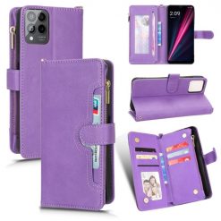 Peněženkové pouzdro Litchi Wallet case fialové – T Phone Pro / T Phone Pro (2023) | Levné Kryty | Levné Kryty | Levné Kryty