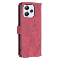 Knížkové pouzdro Rhombus červené – Xiaomi Redmi 12 | Levné Kryty | Levné Kryty | Levné Kryty