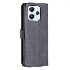 Knížkové pouzdro Rhombus černé – Xiaomi Redmi 12 | Levné Kryty | Levné Kryty | Levné Kryty
