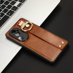 Kryt Wristband Case hnědý – Oppo Reno10 5G (Reno 10 5G) | Levné Kryty | Levné Kryty | Levné Kryty