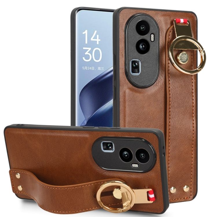 Kryt Wristband Case hnědý – Oppo Reno10 5G (Reno 10 5G) | Levné Kryty | Levné Kryty | Levné Kryty