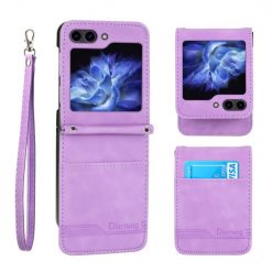 Peněženkové pouzdro Dierfeng Dream fialové – Samsung Galaxy Z Flip 5 | Levné Kryty | Levné Kryty | Levné Kryty