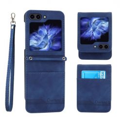 Peněženkové pouzdro Dierfeng Dream modré – Samsung Galaxy Z Flip 5 | Levné Kryty | Levné Kryty | Levné Kryty