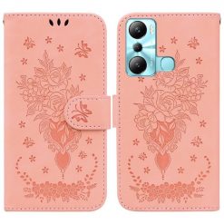 Peněženkové pouzdro Embossing Pattern Kytice růžové – Infinix Hot 20i | Levné Kryty | Levné Kryty | Levné Kryty