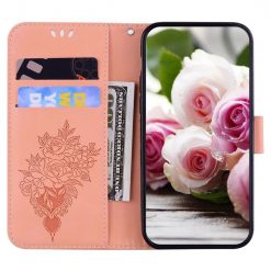 Peněženkové pouzdro Embossing Pattern Kytice růžové – Infinix Hot 20i | Levné Kryty | Levné Kryty | Levné Kryty