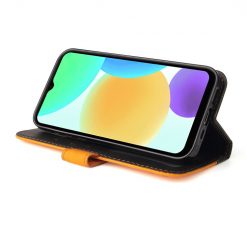 Peněženkové pouzdro Stitching černo-oranžové – Infinix Smart 6 | Levné Kryty | Levné Kryty | Levné Kryty
