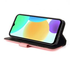 Peněženkové pouzdro Stitching černo-růžové – Infinix Smart 6 | Levné Kryty | Levné Kryty | Levné Kryty