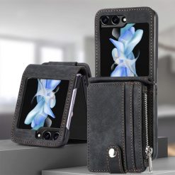 Peněženkové pouzdro Zipper Wallet černé – Samsung Galaxy Z Flip 5 | Levné Kryty | Levné Kryty | Levné Kryty
