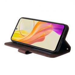 Knížkové pouzdro Skin Feel case hnědé – Vivo Y36 | Levné Kryty | Levné Kryty | Levné Kryty