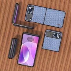Kryt Abeel Carbon Fiber modrý – Motorola Razr 40 | Levné Kryty | Levné Kryty | Levné Kryty