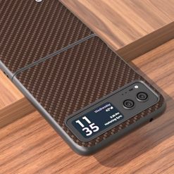 Kryt Abeel Carbon Fiber tmavěhnědý – Motorola Razr 40 | Levné Kryty | Levné Kryty | Levné Kryty