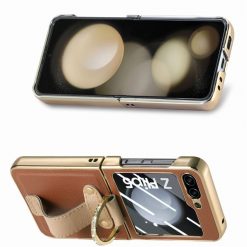 Alternative view of Kryt Bril case hnědý s ochranou na vnější displej – Samsung Galaxy Z Flip 5