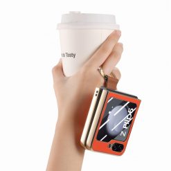 Kryt Bril case oranžový s ochranou na vnější displej – Samsung Galaxy Z Flip 5 | Levné Kryty | Levné Kryty | Levné Kryty