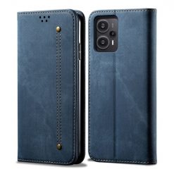 Peněženkové pouzdro Denim Texture modré – Xiaomi Poco F5 | Levné Kryty | Levné Kryty | Levné Kryty