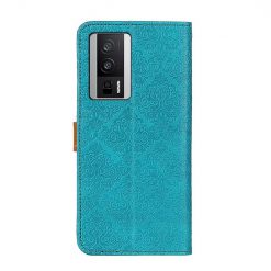 Alternative view of Peněženkové pouzdro Embossing Pattern Kvety modré – Xiaomi Poco F5 Pro