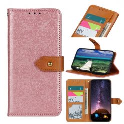 Peněženkové pouzdro Embossing Pattern Květy růžové – Xiaomi Poco F5 Pro | Levné Kryty | Levné Kryty | Levné Kryty