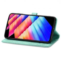 Peněženkové pouzdro Embossing Pattern Mandala Flower zelené – Infinix Hot 30i | Levné Kryty | Levné Kryty | Levné Kryty