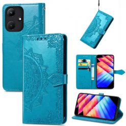 Peněženkové pouzdro Embossing Pattern Mandala Flower modré – Infinix Hot 30i | Levné Kryty | Levné Kryty | Levné Kryty