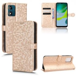 Peněženkové pouzdro Honeycomb Dot Texture Case zlaté – Motorola Moto E13 | Levné Kryty | Levné Kryty | Levné Kryty