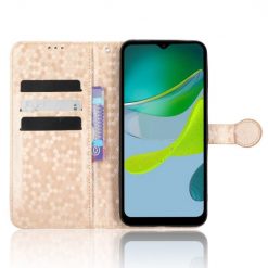 Peněženkové pouzdro Honeycomb Dot Texture Case zlaté – Motorola Moto E13 | Levné Kryty | Levné Kryty | Levné Kryty