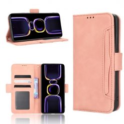 Peněženkové pouzdro Slots case růžové – Xiaomi Poco F5 Pro | Levné Kryty | Levné Kryty | Levné Kryty
