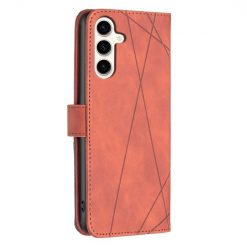 Knížkové pouzdro Rhombus hnědé – Samsung Galaxy S23 FE | Levné Kryty | Levné Kryty | Levné Kryty
