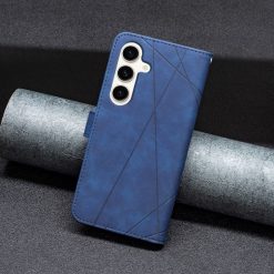 Knížkové pouzdro Rhombus modré – Samsung Galaxy S23 FE | Levné Kryty | Levné Kryty | Levné Kryty