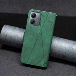 Knížkové pouzdro Rhombus zelené – Motorola Moto G14 | Levné Kryty | Levné Kryty | Levné Kryty