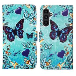 Knížkové pouzdro Trendy Colored case Modrý motyl – Samsung Galaxy S23 FE