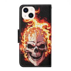 Alternative view of Knížkové pouzdro Trendy Cross case Lebka v ohni - Apple iPhone 15