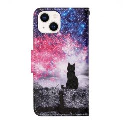 Alternative view of Knížkové pouzdro Trendy Cross case Kočka a vesmír - Apple iPhone 15