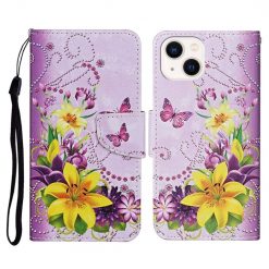 Knížkové pouzdro Trendy Cross case Žlutý motýl – Apple iPhone 15 Plus | Levné Kryty | Levné Kryty | Levné Kryty