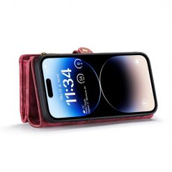 Multifunkční peněženkové pouzdro CaseMe Detachable červené – Apple iPhone 15 Pro | Levné Kryty | Levné Kryty | Levné Kryty