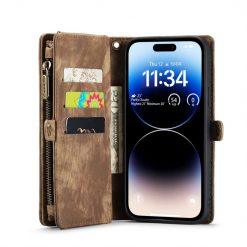Multifunkční peněženkové pouzdro CaseMe Detachable hnědé – Apple iPhone 15 Pro Max | Levné Kryty | Levné Kryty | Levné Kryty