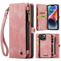Multifunkční peněženkové pouzdro CaseMe Detachable růžové – Apple iPhone 15 | Levné Kryty | Levné Kryty | Levné Kryty