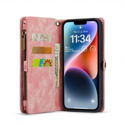 Multifunkční peněženkové pouzdro CaseMe Detachable růžové – Apple iPhone 15 | Levné Kryty | Levné Kryty | Levné Kryty