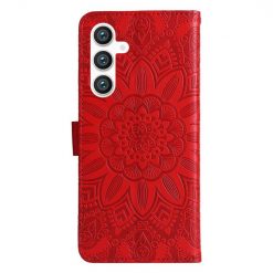 Alternative view of Peněženkové pouzdro Embossing Pattern Slunečnice červené – Samsung Galaxy S23 FE