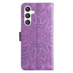 Alternative view of Peněženkové pouzdro Embossing Pattern Slunečnice fialové – Samsung Galaxy S23 FE