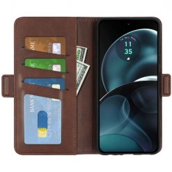 Peněženkové pouzdro Magnetic fresh case hnědé – Motorola Moto G14 | Levné Kryty | Levné Kryty | Levné Kryty