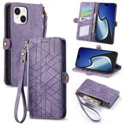 Peněženkové pouzdro Purse case fialové – Apple iPhone 15 | Levné Kryty | Levné Kryty | Levné Kryty