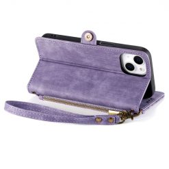Peněženkové pouzdro Purse case fialové – Apple iPhone 15 | Levné Kryty | Levné Kryty | Levné Kryty