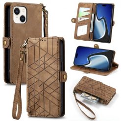 Peněženkové pouzdro Purse case hnědé – Apple iPhone 15 | Levné Kryty | Levné Kryty | Levné Kryty