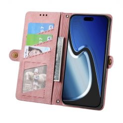 Peněženkové pouzdro Purse case růžové – Apple iPhone 15 Plus | Levné Kryty | Levné Kryty | Levné Kryty